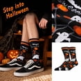 thumbnail image 2 of Halloween Socks, Spooky Crew Socks, Pumpkin Socks, Fall Themed Socks, Cute Halloween Gifts, Autumn Novelty Socks, Unisex Holiday Socks, Orange Black Patterned Socks, 2 of 7