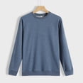 thumbnail image 4 of DondPO Essentials Hoodie Hoodies for Women Women's Autumn And Winter Fashion Solid Round Neck Loose Pullover Long Sleeve Sweater Long Sleeve Shirts Sweatshirt for Women Blue XL, 4 of 4