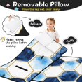 thumbnail image 3 of Blue and Gold Marble Pattern Teens Toddler Nap Mat with Pillow, Sleeping Mat Bag for Preschool Daycare 60"x20", 3 of 6