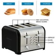 thumbnail image 6 of Kenmore 4-Slice Stainless Steel Toaster, Black & Silver, Dual Controls, Extra Wide Slots, Bagel & Defrost, 9 Browning Levels, Removable Crumb Trays, For Bread, Toast, English Muffin, Toaster Strudel, 6 of 9