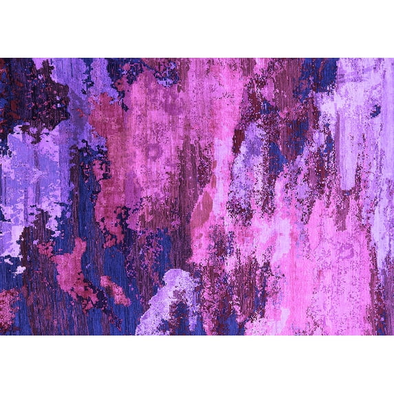 Ahgly Company Indoor Rectangle Oriental Purple Industrial Area Rugs, 5' x 7'