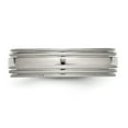 thumbnail image 3 of Auriga Stainless Steel Polished 6 mm Grooved and Beaded Band for Women Size 9.5, 3 of 6