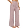 thumbnail image 4 of QIbmong Golf Pants for Women Yoga Elastic Waist Slim Straight Outerwear Stretchy Casual Travel Trousers with Pockets(XL,Wine), 4 of 8