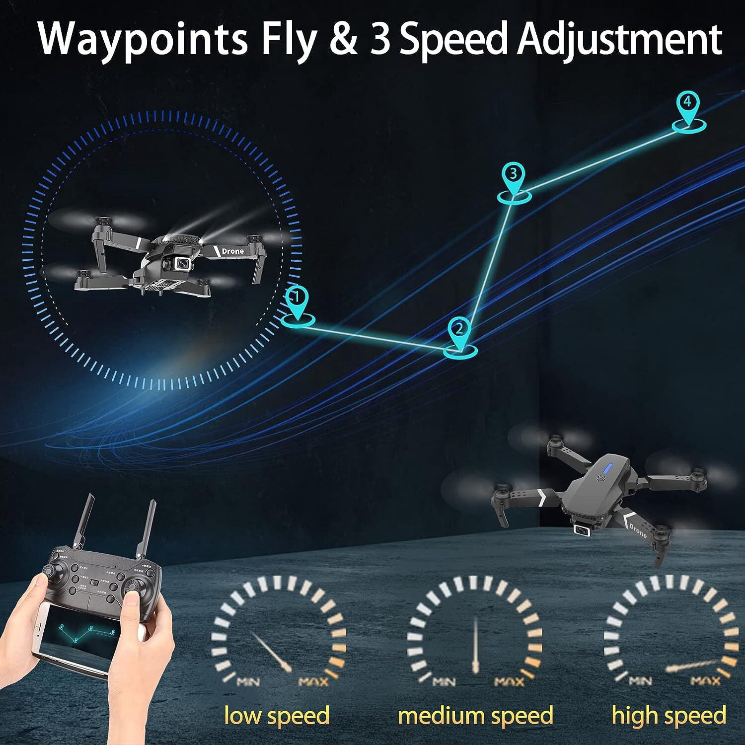 Drone-Clone Xperts Falcon 4K Drone Pro EXTREME Upgrade With 2 Batteries