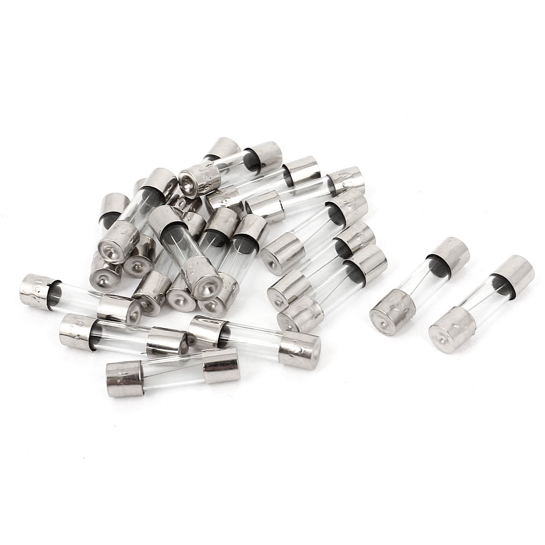 AC 250V 6.3A Quick Blow Acting Type Glass Tube Fuses 5mm x 20mm 20 Pcs