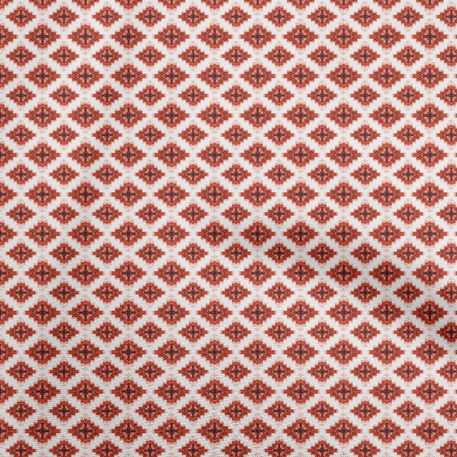 oneOone Polyester Spandex Orange Fabric Asian Kilim Craft Projects Decor Fabric Printed By The Yard 56 Inch Wide