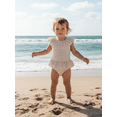 thumbnail image 4 of BemeyourBBs Toddler Baby Girl One Piece Swimsuit Infant Baby Girl Bathing Suits Ruffle Sleeveless Swimwear Seersucker Striped Tankini Swimsuits, 4 of 9