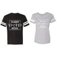 thumbnail image 1 of Hubs Dad Mama Boss Matching Couple Cotton Jerseys (Men Black / Women Heather) (Men XL / Women M), 1 of 3