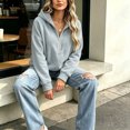 thumbnail image 2 of Asgosdo Womens Oversized Sweatshirts Fleeze Fleece Long Sleeve Half Zip Fall Hoodies Winter Casual Warm Outfits, 2 of 6