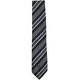 thumbnail image 1 of Bigi Men's Silver / Navy White Diagonal Multi Striped Tie Necktie - One Size, 1 of 1