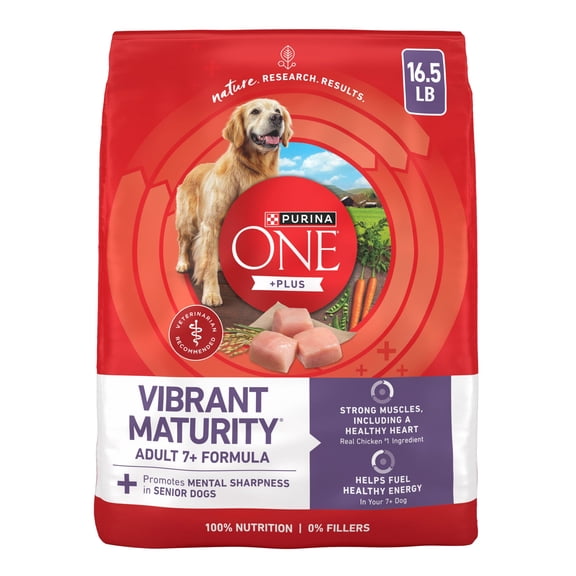 Purina ONE Senior Dry Dog Food; SmartBlend Vibrant Maturity Adult 7  Formula (Various Sizes)