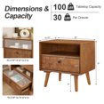 thumbnail image 4 of iooHug Farmhouse Wood Nightstand 1 Drawer Open Storage Side Table with Solid Wood Legs for Bedroom Living Room Adults Small Spaces（Golden Oak), 4 of 7