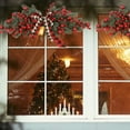 thumbnail image 6 of Christmas Stair Swag Wreath Cedar Pine Garland Real Touch Christmas Wreath with Red Bow Berry Front Door Wall Window Stairs Holiday Christmas Decoration 20 inch, 6 of 8
