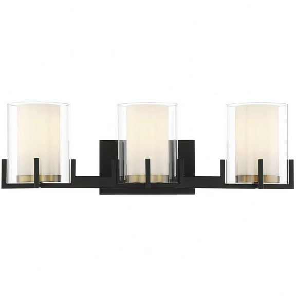 3 Light Bathroom Light Fixture in Contemporary Style-7.5 inches Tall and 24 inches Wide Bailey Street Home 159-Bel-4636194