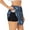 Black, variant on Cartoon Shark Printed 2 in 1 Women's Workout Shorts for Athletic Gym Running Shorts with Phone Pockets-Medium