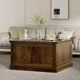 thumbnail image 7 of Farmhouse Coffee Table with Storage, Square Wood Coffee Tables for Living Room, Large Center Table with Flip-Top Lid, 31.5 Inch (Rustic Brown), 7 of 7