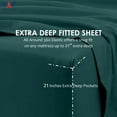 thumbnail image 4 of 21" Extra Deep Pockets - California King Fitted Sheet with 2 Pillowcases (3-PC) Set - 700-Thread-Count 100% Egyptian Cotton - Teal Blue, 4 of 7