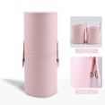 thumbnail image 3 of EBCUE 7.87" Portable Makeup Brush Holder with Strap Waterproof PU Leather Travel Makeup Brush Case Bag Cup Brush Storage Dustproof Bag for Women Makeup Brushes Pencils Toothbrush Hand Cream Pink, 3 of 7