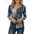 thumbnail image 5 of SOMER Womens Tops 3/4 Sleeve V Neck Blouses Casual Shirts Loose Fit Tunic Tops for Going Out, 5 of 6