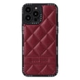 thumbnail image 1 of Pour iPhone 13 Pro Motif Diamant Étui en Cuir (Rouge Vin), iPhone 16 Pro, 1 of 6