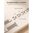 thumbnail image 2 of Wearlizer Slim Stainless Steel Watch Band Compatible with Apple Watch Bands 38/40/41/42/44/45/46/49mm Women Thin Link Bracelet Adjustable Strap for Series 11/10/9/8/7/6/5/4/3/SE/Ultra, 2 of 6