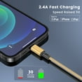 thumbnail image 4 of CshidWorld 3-pack Lightning charging cables, 6/6/10 ft, high-speed/data sync charging cables, compatible with 14/13/12/11 Pro Max/XS/XR/8/7/SE/iPad, suitable for home/office/travel, gold., 4 of 7