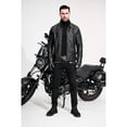 thumbnail image 4 of Men's Thick Vintage PU Leather Jacket, Youth Stand Collar Motorcycle Coat, Retro Style, Casual Wear, All Seasons, 4 of 10