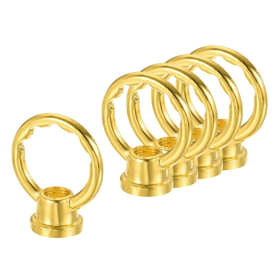 Uxcell M10 Female Thread Ring Shape Lamp Hanging Loop Gold Tone 5 Pack