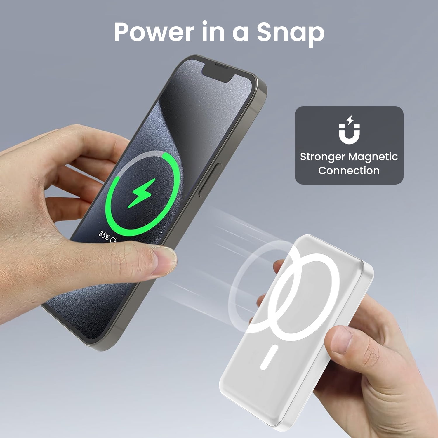 GASYESOY Portable Charger,10000mAh 20W Power Bank,Built-in Cables Fast Charging,with LED Display for iPhone 16/15/14/13/12 and Android,White