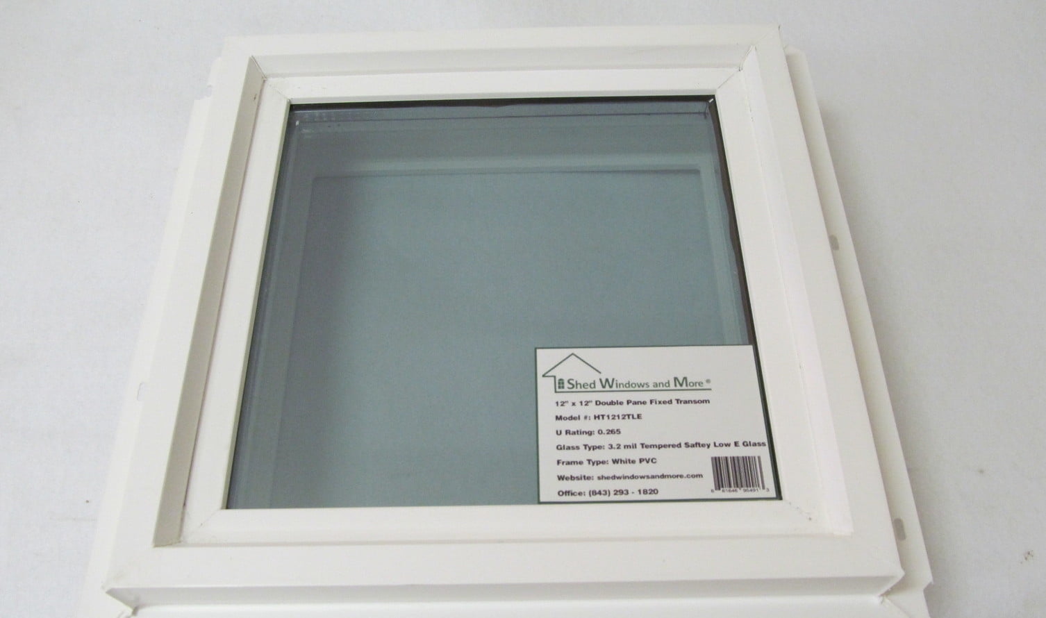 Square Window 12" x 12" Double Pane Tempered LowE Glass PVC Frame