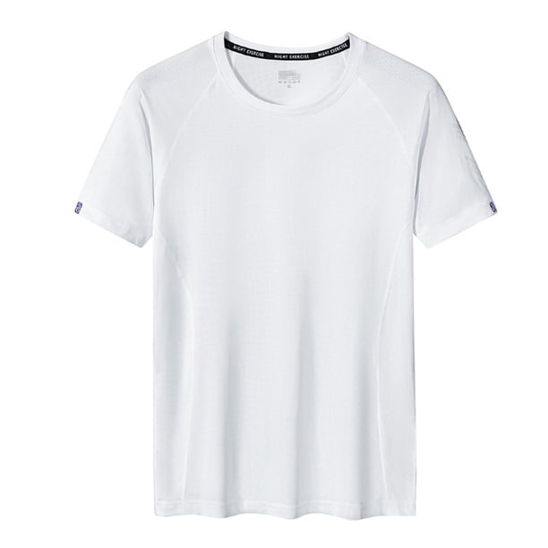 pstuiky Mangas cortas para hombre, Camiseta de manga corta transpirable para hombre, color liso, para deportes al aire libre y correr. ropa de hombre xxxl