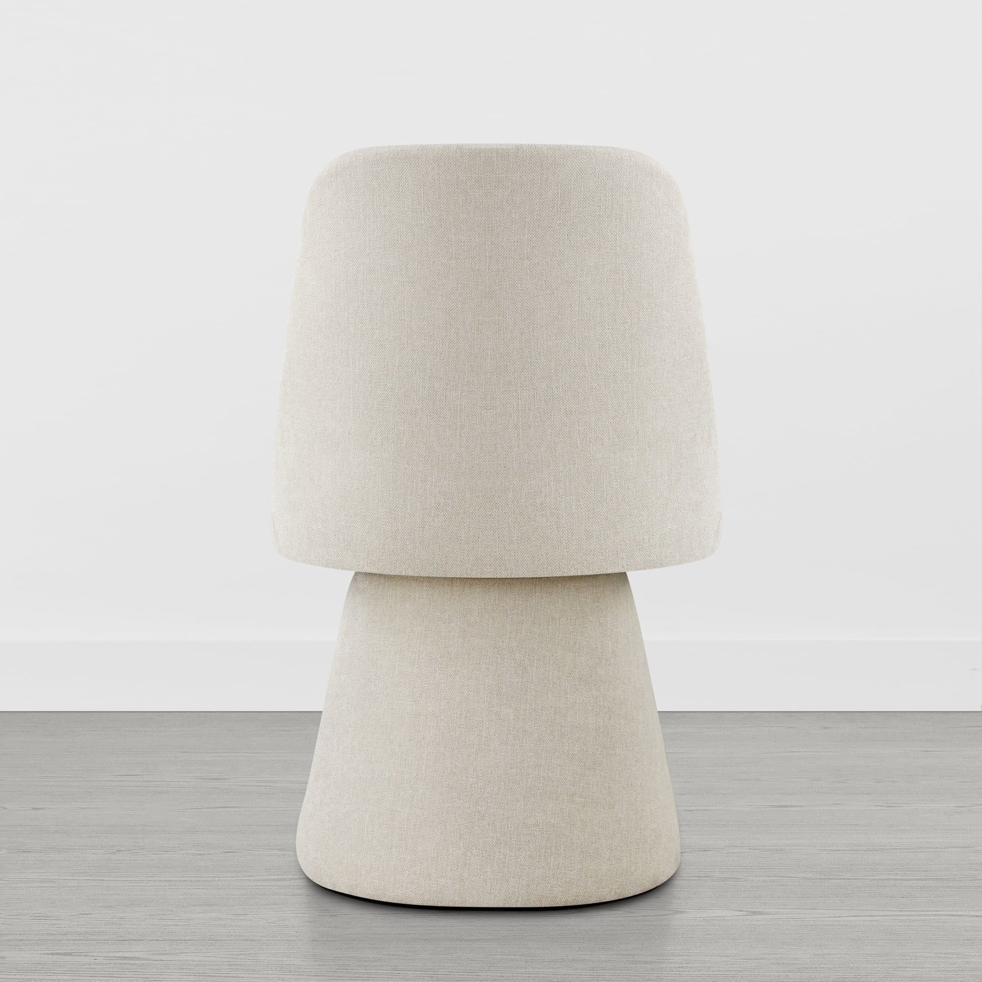 Spruce & Spring Modern Upholstered Swivel Dining Chair with High Back and Conical Base, Single, Linen Fabric