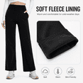 thumbnail image 4 of Feekit Women's Fleece Lined Wide Leg Yoga Pants, High Waisted Stretch Lounge Pants with 2 Deep Pockets, 4 of 8
