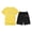 X409 Yellow, variant on Confree Toddler Girls Summer 2 Piece Outfit Letter Printing Short Sleeved Round Neck Tees And Shorts Set Dailywear Cute Comfortable Little Girls Outfits Size 2-3 Years Black