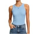thumbnail image 7 of NIEWTR Womens Tank Tops Summer Sleeveless U Neck Ribbed Knit Basic Slim Going out Cami Tee Shirts(Z1-Light Blue,S), 7 of 7