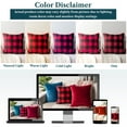 thumbnail image 6 of PAVILIA Checker Plaid Throw Pillow Covers 20x20 Set of 2, Decorative Pillow Cases for Bed Sofa Couch, Boho Aesthetic Accent Decor Cushion Bedroom Living Room, Velvet Square Euro Sham Covers, Black Red, 6 of 8