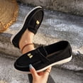thumbnail image 2 of Women’s Summer Loafers Slip On Low Top Slip-On Comfortable Lazy Casual Fashion Flat Shoes Black 7, 2 of 9