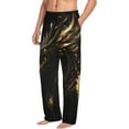 thumbnail image 2 of Daiia Black And Gold Fire Dragon Men's Sleep Pant with Pockets and Drawstring,Pajama Pants-XX-Large, 2 of 9