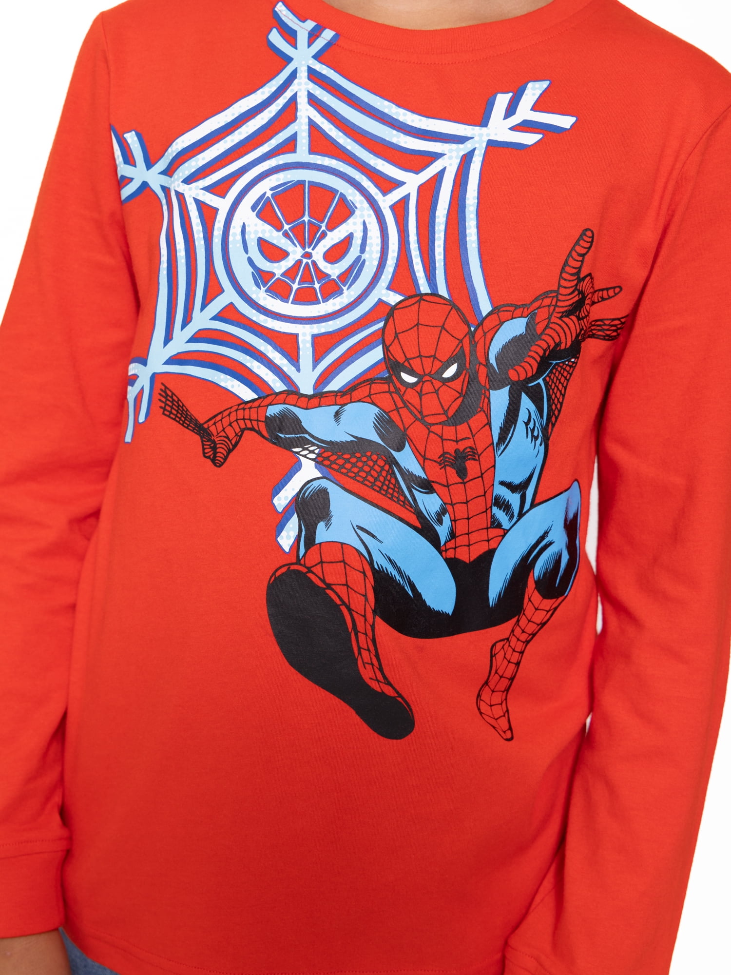 Spider-Man Boys Holiday Graphic Tees with Long Sleeves, 2-Pack, Sizes 4-18