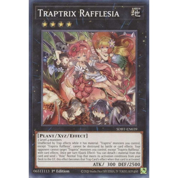 YuGiOh Structure Deck: Beware of Traptrix Common Traptrix Rafflesia SDBT-EN039