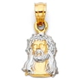 thumbnail image 2 of Ioka-14K Two Tone Gold Jesus Face Charm Pendant with 0.9mm Wheat Chain Necklace - 16", 2 of 4