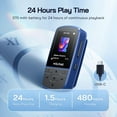 thumbnail image 6 of MP3 Players with Bluetooth 5.3 64GB , Sports Clip, HiFi FM Radio, Earphones, Blue, 6 of 8
