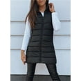 thumbnail image 5 of Fall Winter Women Sleeveless Long Vest Hooded Puffer Zipper Outwear Vest, 5 of 5