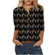 thumbnail image 2 of Fiudx Ofertas Flash Artículos En Oferta Blusa Holgada con Estampado de Pascua y Cuello En V Retro de Manga Tres Cuartos a La Moda para Mujer, 2 of 5