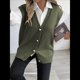 thumbnail image 4 of Chaleco de Punto Sin Mangas para Mujer, con Cuello en V, Botones, Informal, Holgado, para Otoño e Invierno. Verde Talla Única, 4 of 9