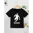 thumbnail image 1 of T-shirt de Rugby - T-shirt Graphique de Rugby pour Jeunes - Tee-Shirt à Manches Courtes Col Rond Rouge pour Garçons Filles, Vêtements de Sport d'Été Décontractés avec Imprimé Rugby, Vêtements de Rugby pour Jeunes / Tissu Extensible Short Garçon S, 1 of 6