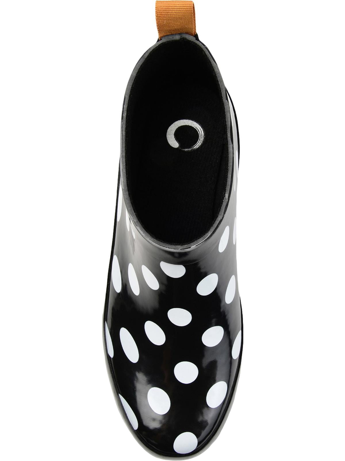 Women's Journee Collection Rainer Rain Boot Black Dot Rubber 7.5 M