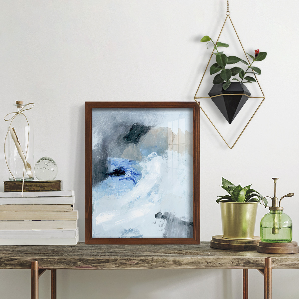 Welle I - Framed Print w/glass - Chestnut