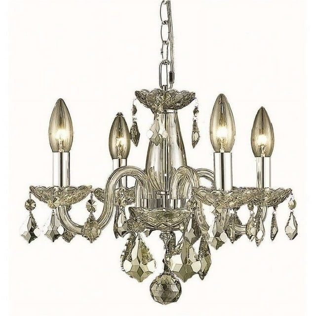 Elegant Lighting Rococo Lustre Royal en Cristal 15 Pouces 4 Lumières Doré