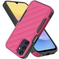 thumbnail image 3 of Designed for Samsung Galaxy A15 5G Hybrid lined shockproof dual layer Rugged 2in1 Hard PC & Silicone TPU Non Slip Textured Tough Phone Case Cover [Hot Pink], 3 of 11